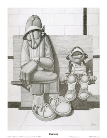 Bus Stop Cbabi Bayoc   Paper: 27 x 21 Image: 24 x 18